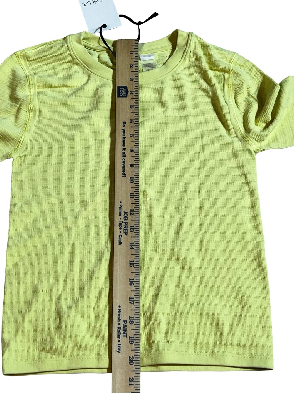 Calia women’s Seamless Crop Tee Fresh Hay Yellow size Medium breathable wicking - Picture 5 of 10